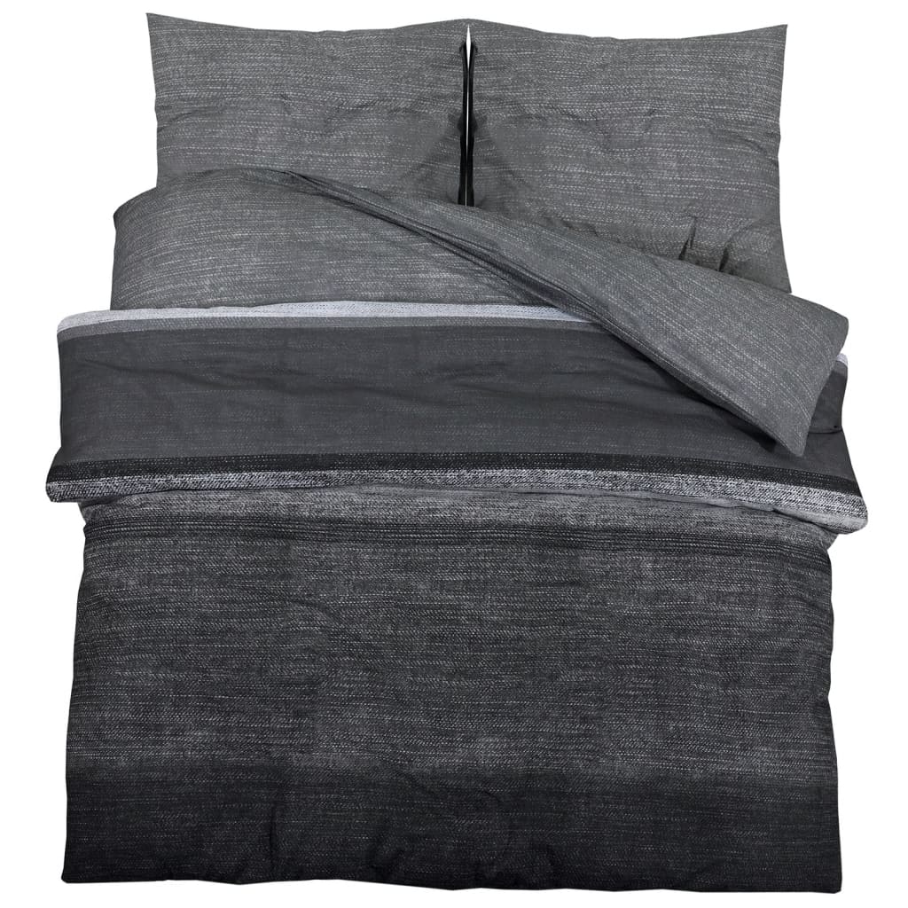 Ensemble de housse de couette gris foncé 220x240 cm Coton