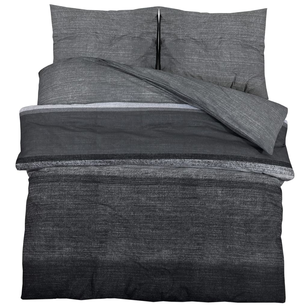 Ensemble de housse de couette gris foncé 260x240 cm Coton