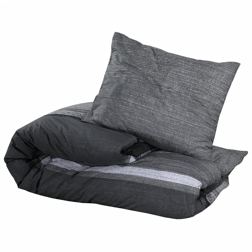 Ensemble de housse de couette gris foncé 260x240 cm Coton