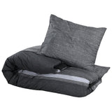 Ensemble de housse de couette gris foncé 155x220 cm Coton