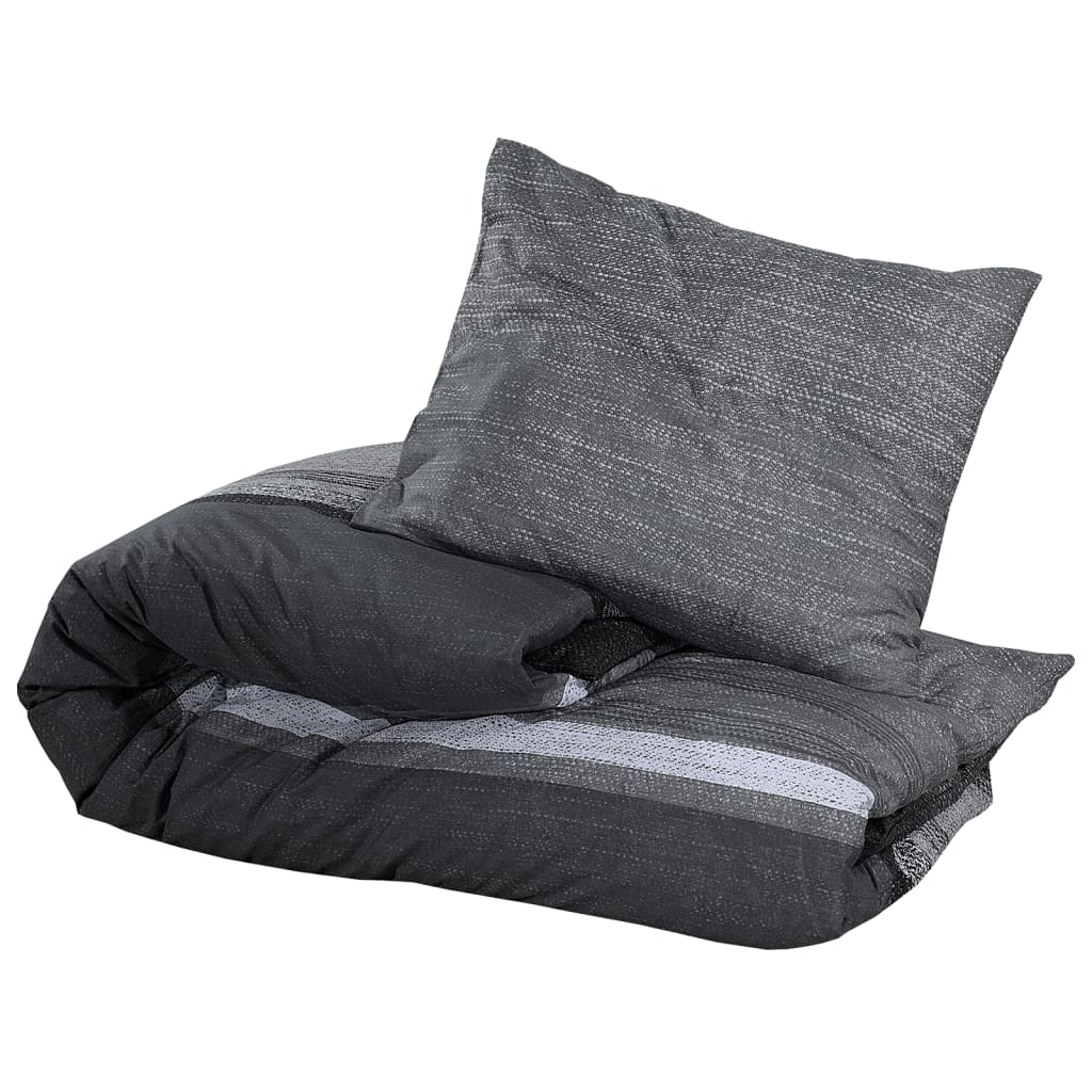 Ensemble de housse de couette gris foncé 140x200 cm Coton