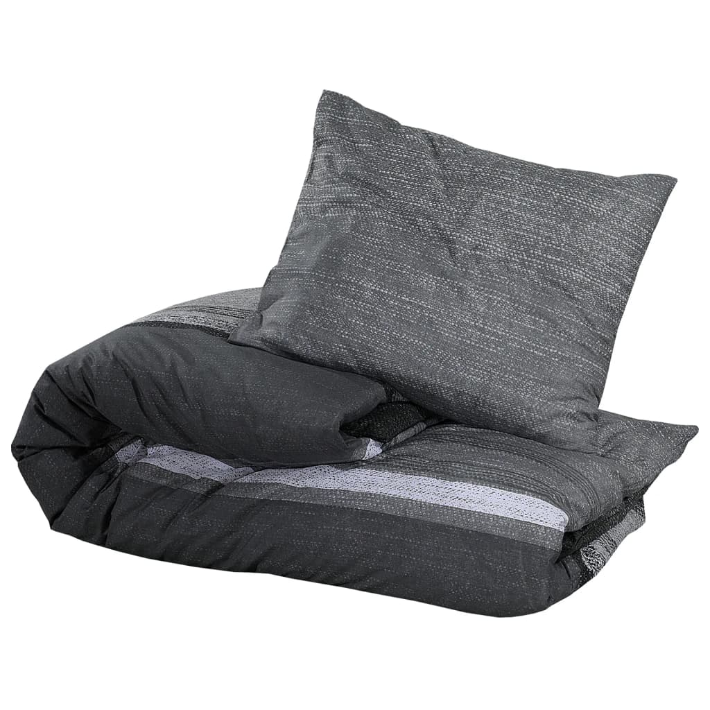 Ensemble de housse de couette gris foncé 200x200 cm Coton