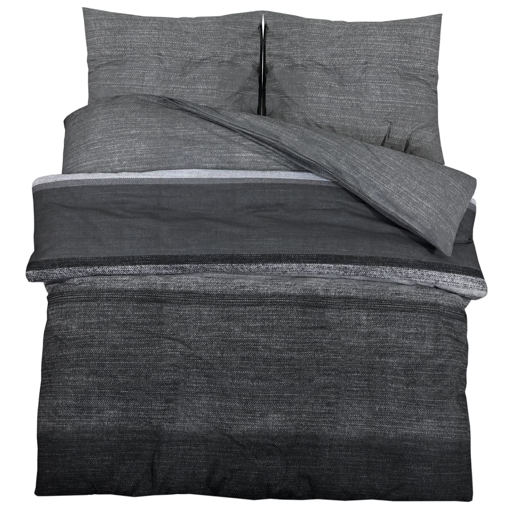 Ensemble de housse de couette gris foncé 260x220 cm Coton