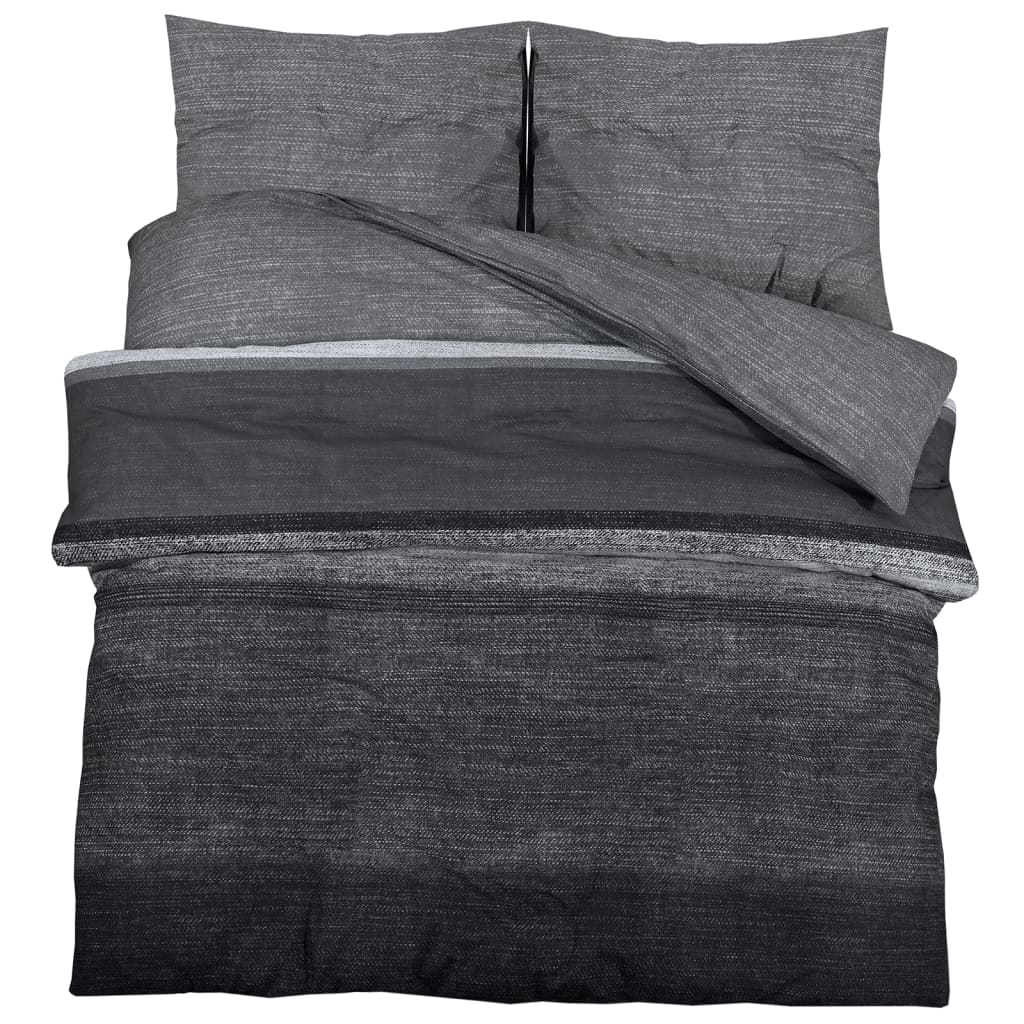 Ensemble de housse de couette gris foncé 260x220 cm Coton