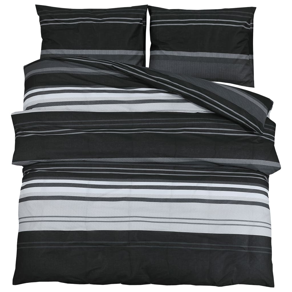 Black and white duvet cover set 200x200 cm Cotton