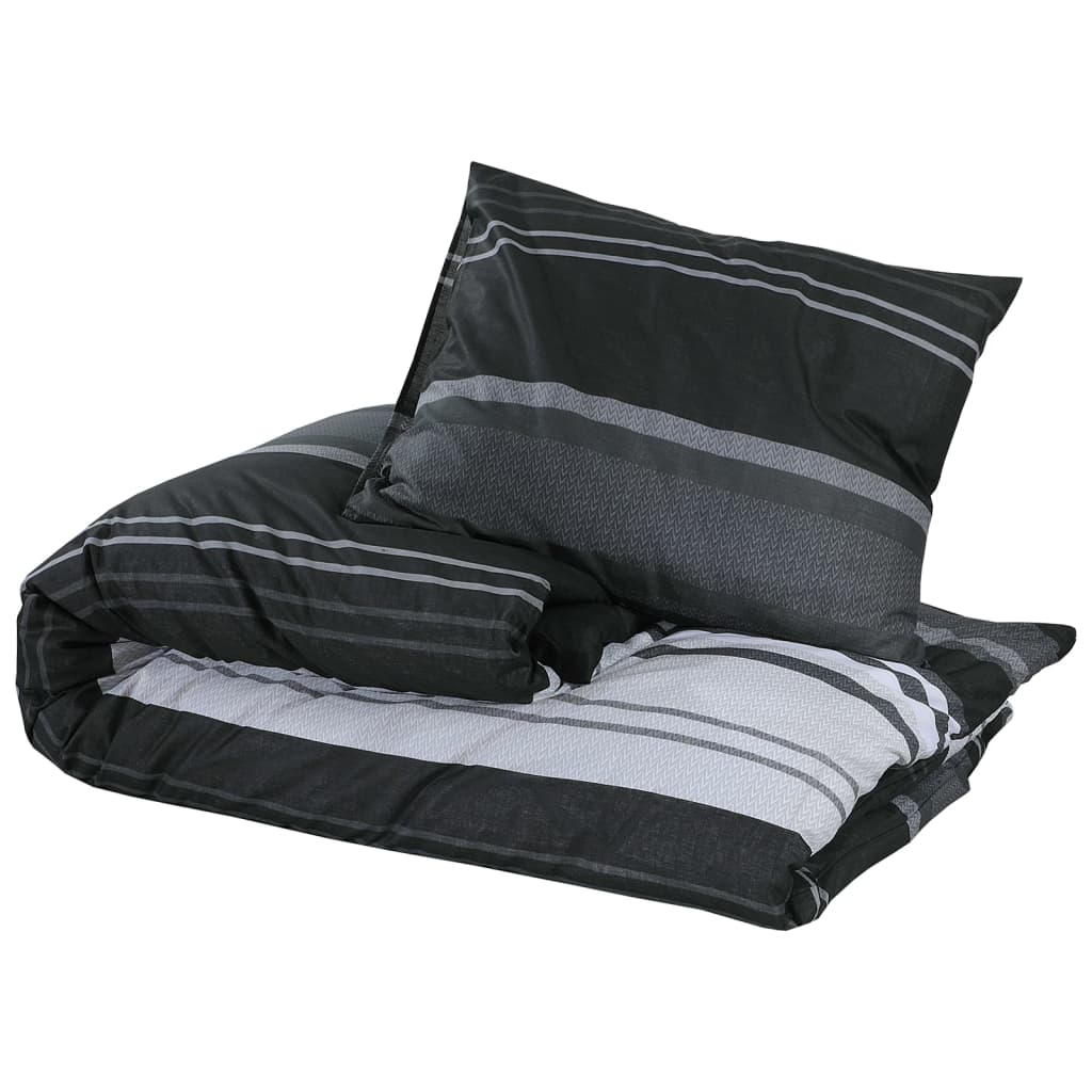 Ensemble de housse de couette noir et blanc 240x220 cm Coton