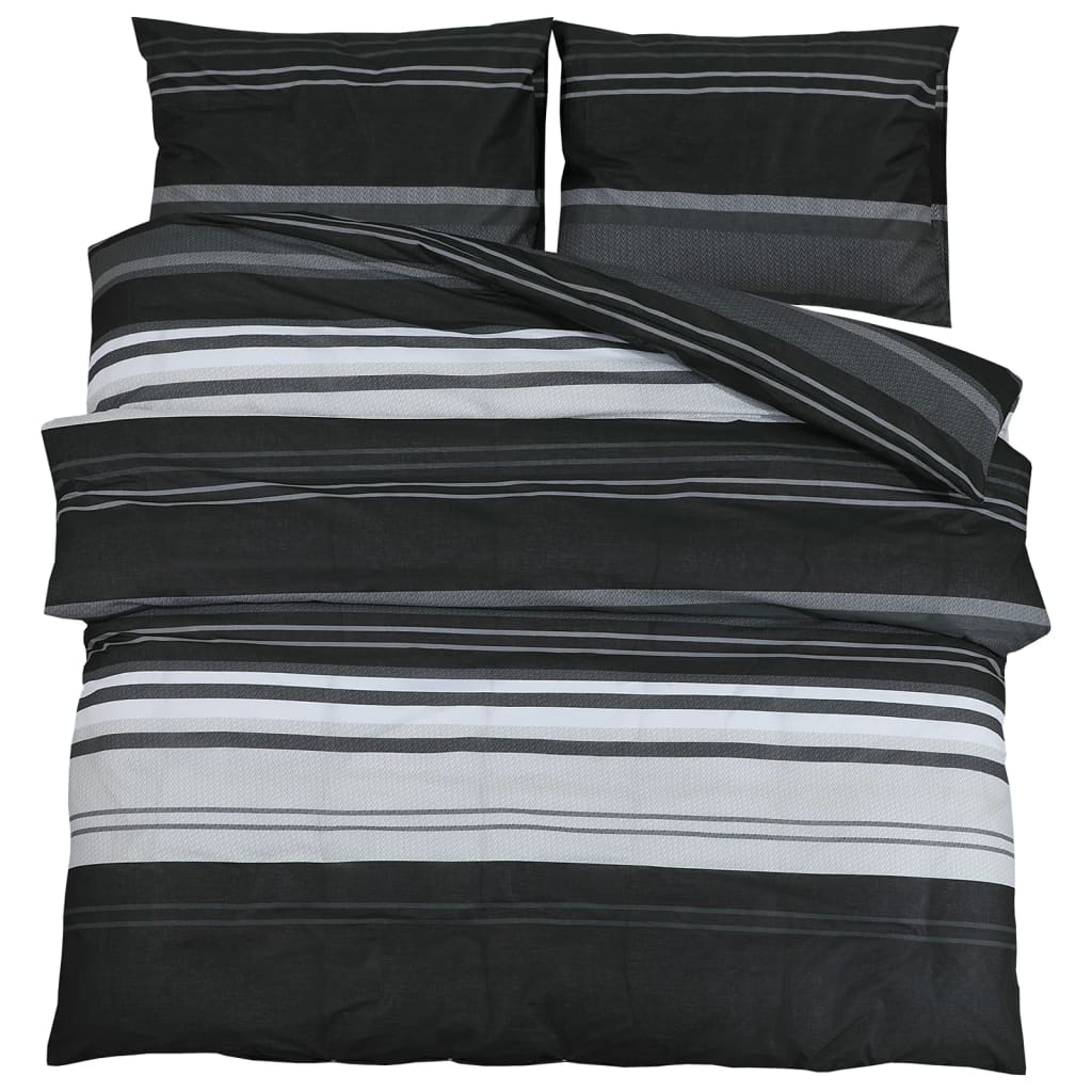 Black and white duvet cover set 260x240 cm Cotton