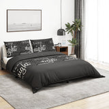 Ensemble de housse de couette Noir 200x200 cm Coton