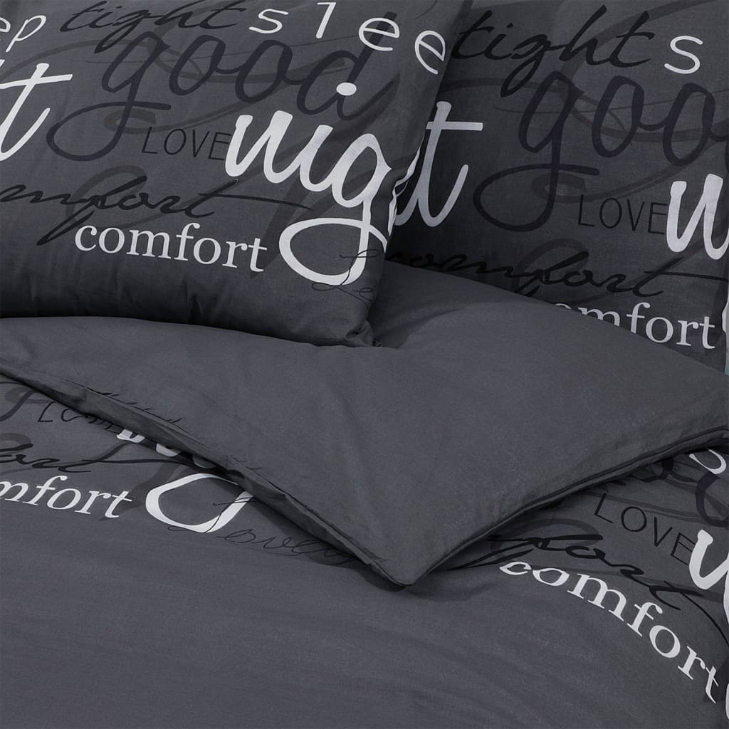 Ensemble de housse de couette Noir 240x220 cm Coton