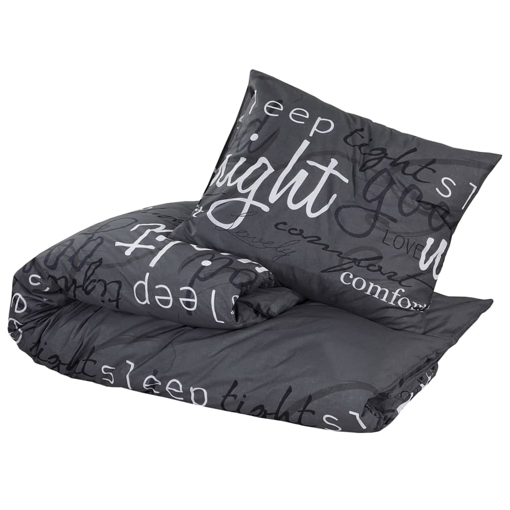 Black Duvet Cover Set 220x240 cm Cotton