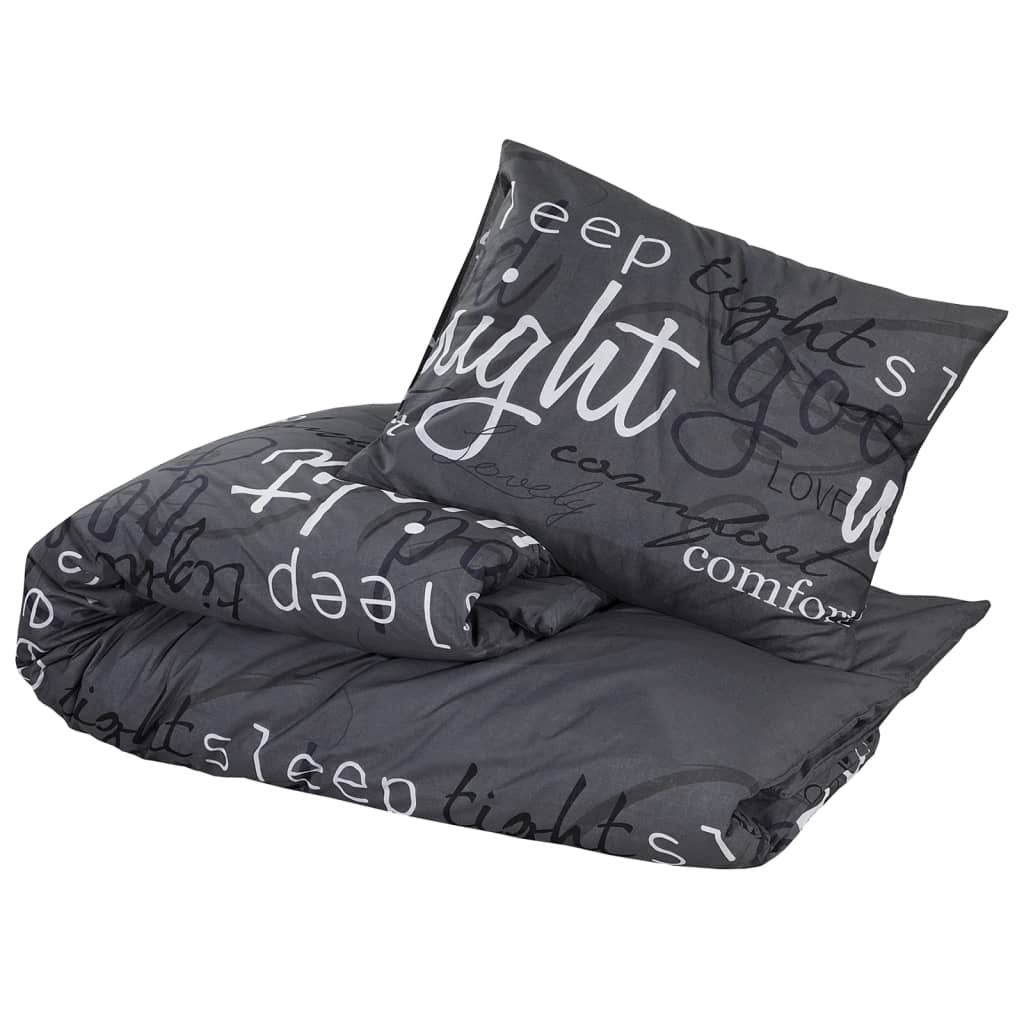 Black Duvet Cover Set 155x220 cm Cotton