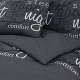 Black Duvet Cover Set 155x220 cm Cotton