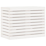 Panier à linge blanc 88,5x44x66 cm bois massif de pin