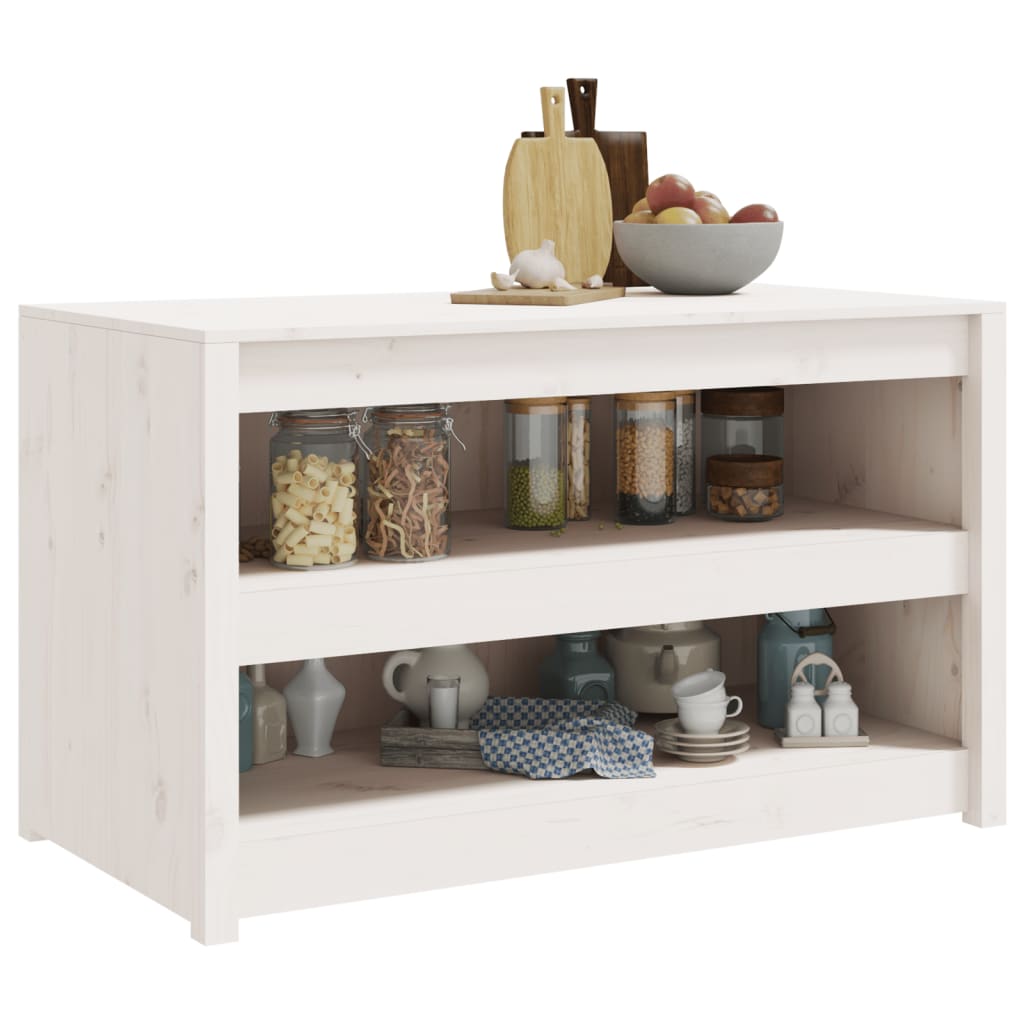 Armoire de cuisine d'extérieur blanc bois de pin massif