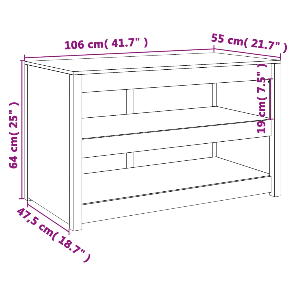 Outdoor-Küchenschrank 106x55x64 cm aus massivem Douglas-Holz