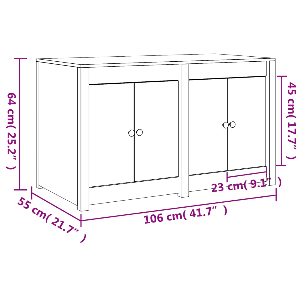 Outdoor kitchen cabinet 106x55x64 cm solid pine wood