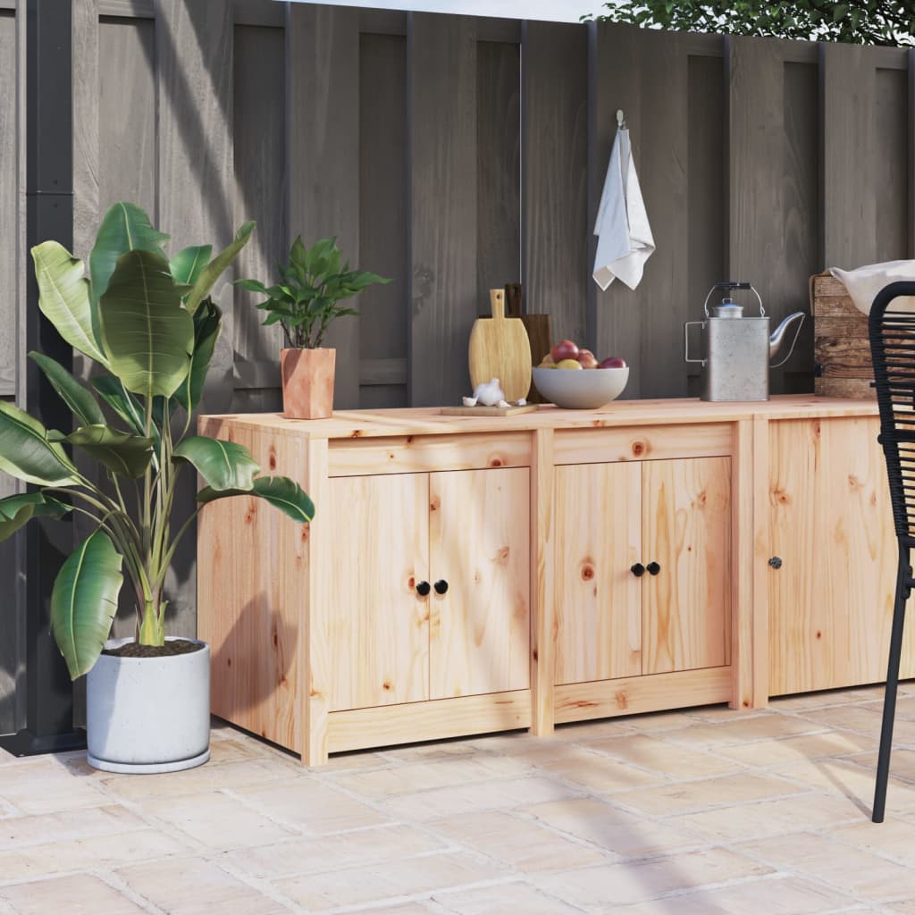 Outdoor kitchen cabinet 106x55x64 cm solid pine wood