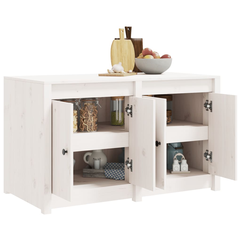 Armoire de cuisine d'extérieur blanc bois de pin massif