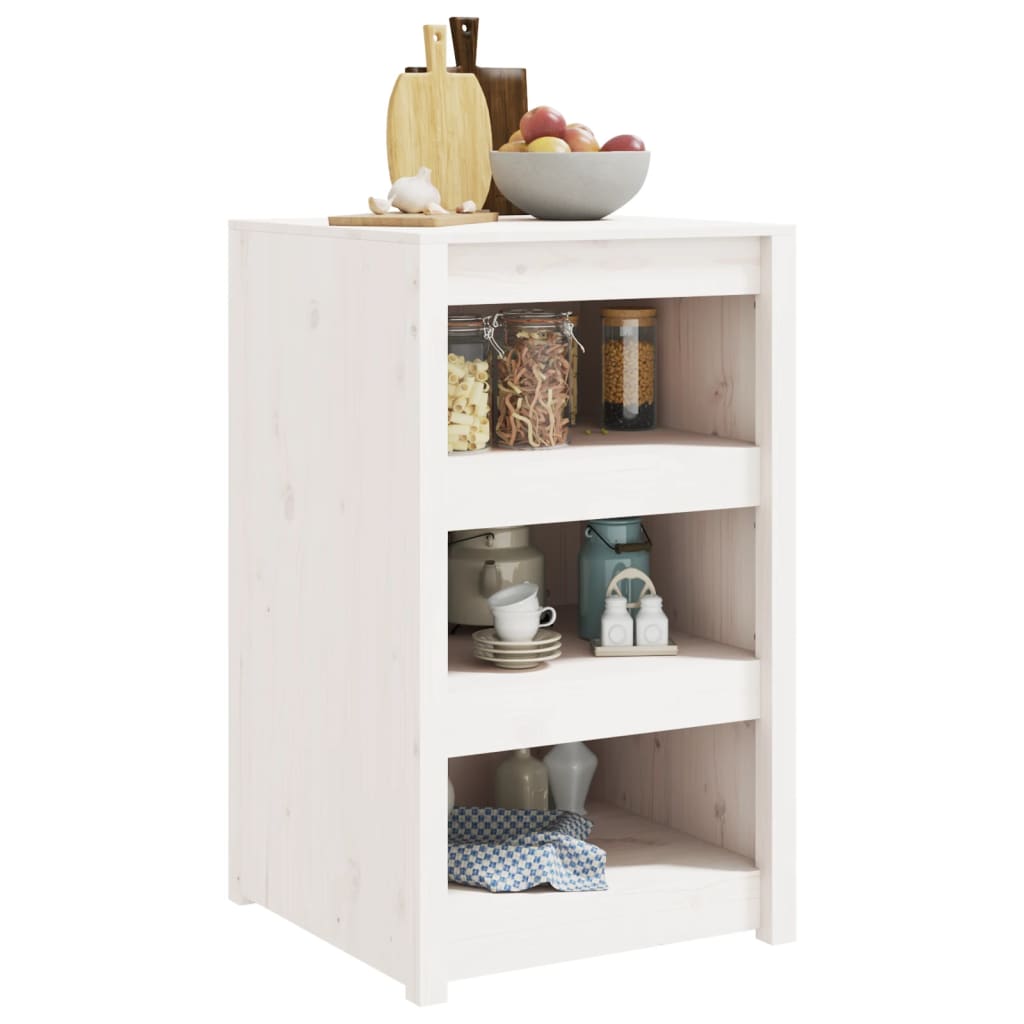 Armoire de cuisine d'extérieur blanc bois de pin massif