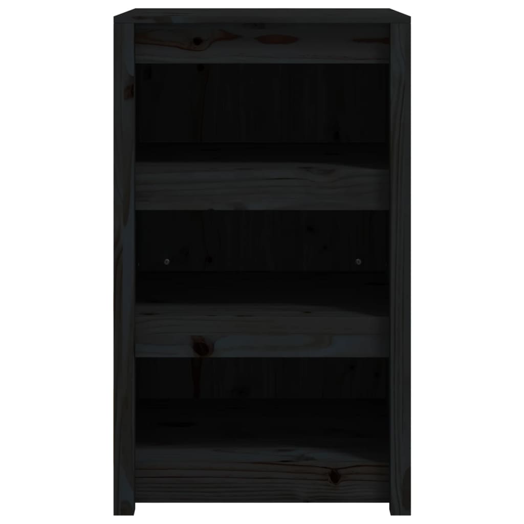 Armoire de cuisine d'extérieur noir 55x55x92 cm bois pin massif