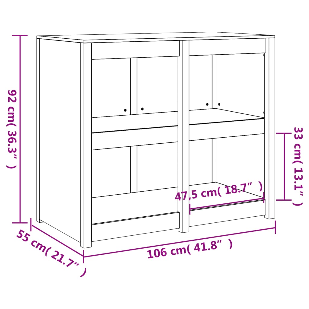 Armoire de cuisine d'extérieur 106x55x92 cm bois de pin massif