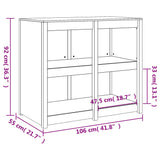 Outdoor kitchen cabinet 106x55x92 cm solid pine wood