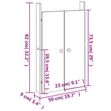 Portes de cuisine d'extérieur 50x9x82 cm bois de pin massif