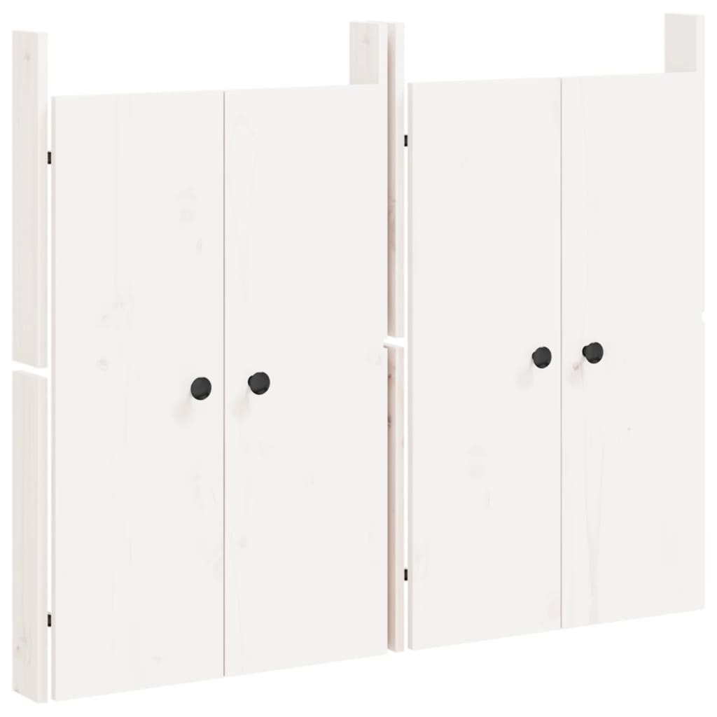 Portes de cuisine d'extérieur 2 pcs blanc bois de pin massif