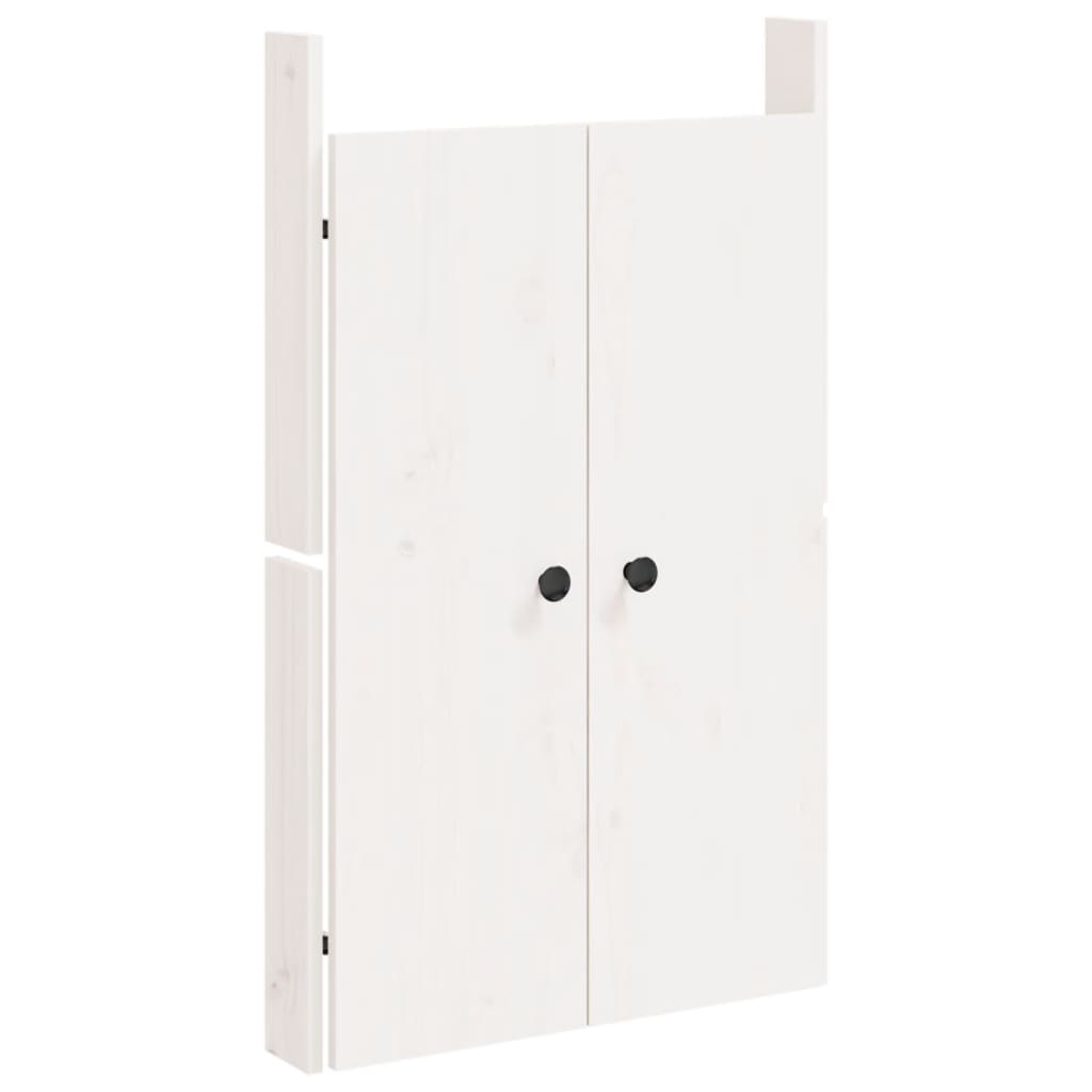 Portes de cuisine d'extérieur 2 pcs blanc bois de pin massif