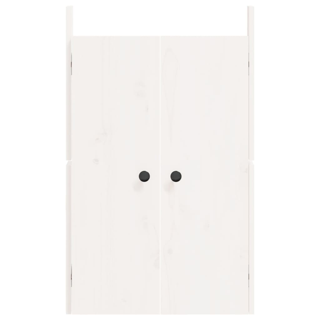 Portes de cuisine d'extérieur 2 pcs blanc bois de pin massif