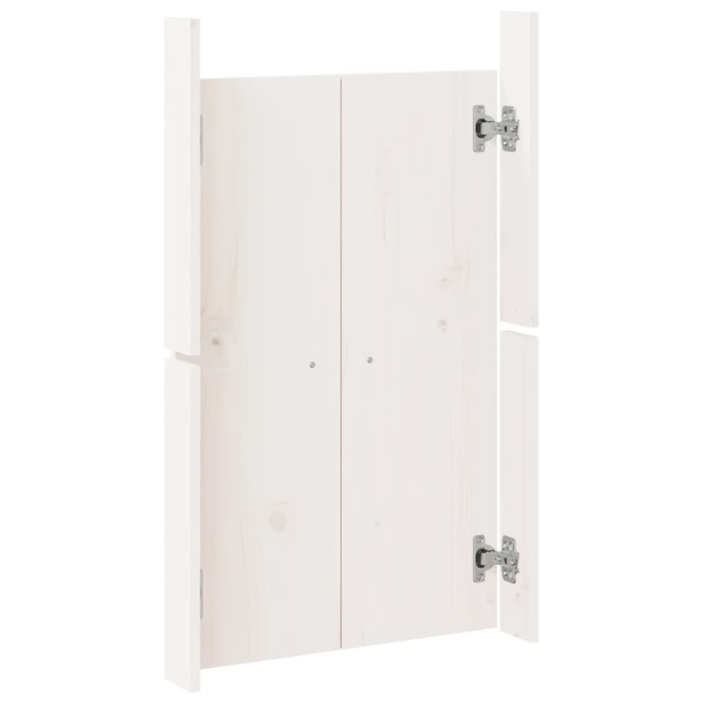 Portes de cuisine d'extérieur 2 pcs blanc bois de pin massif