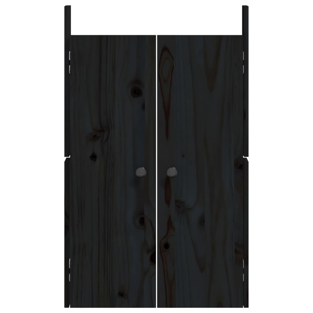 Portes de cuisine d'extérieur noir 50x9x82cm bois de pin massif