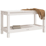 Banc de jardin blanc 82,5x35x45 cm bois massif de pin