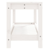 Banc de jardin blanc 82,5x35x45 cm bois massif de pin