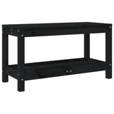 Banc de jardin noir 82,5x35x45 cm bois massif de pin