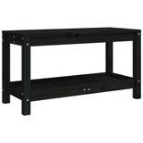 Banc de jardin noir 82,5x35x45 cm bois massif de pin