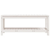 Banc de jardin blanc 108x35x45 cm bois massif de pin