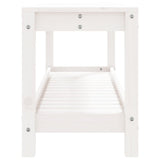 Banc de jardin blanc 108x35x45 cm bois massif de pin