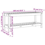 Banc de jardin 108x35x45 cm bois massif Douglas