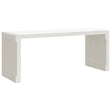 Banc de jardin extensible blanc 212,5x40,5x45cm bois massif pin