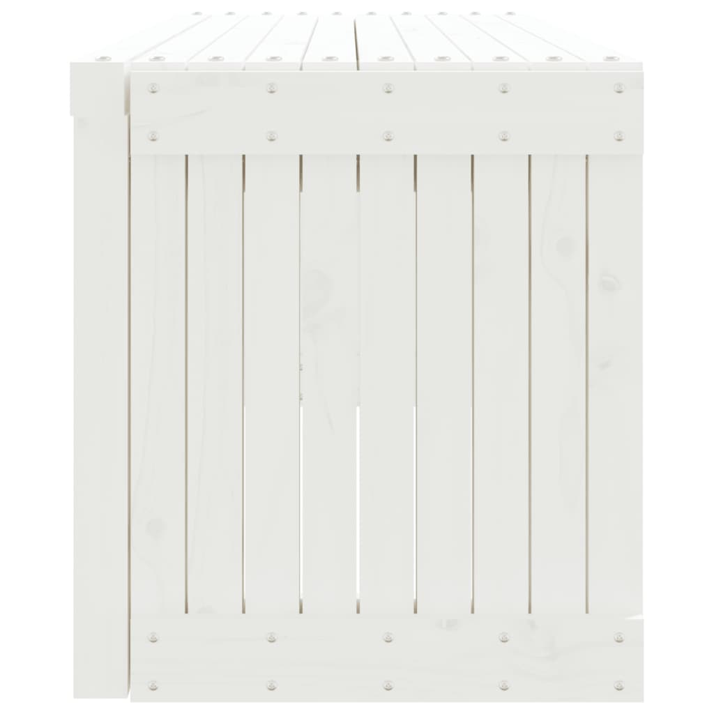 Banc de jardin extensible blanc 212,5x40,5x45cm bois massif pin