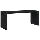 Banc de jardin extensible noir 212,5x40,5x45 cm bois massif pin