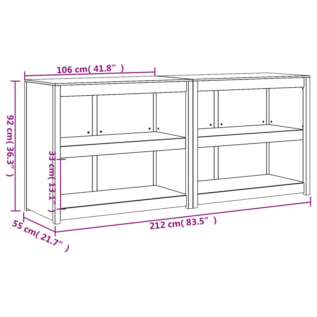 Armoires de cuisine d'extérieur 2 pcs bois de pin massif