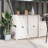 Armoire de cuisine d'extérieur blanc bois de pin massif