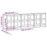 Armoires de cuisine d'extérieur 3 pcs bois de pin massif