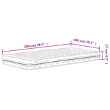 White foam mattress 100x200 cm hardness H2 H3