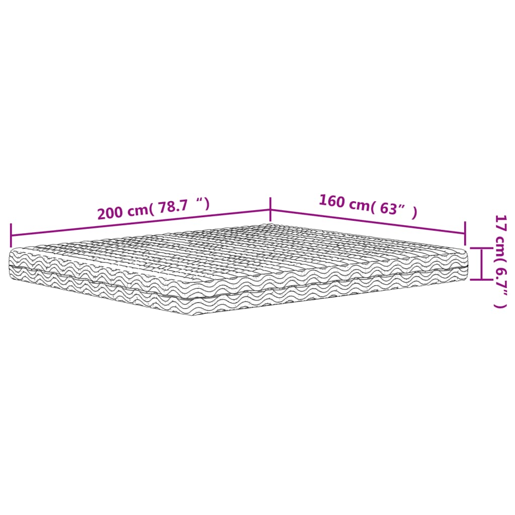 Matelas en mousse blanc 160x200 cm dureté H2 H3