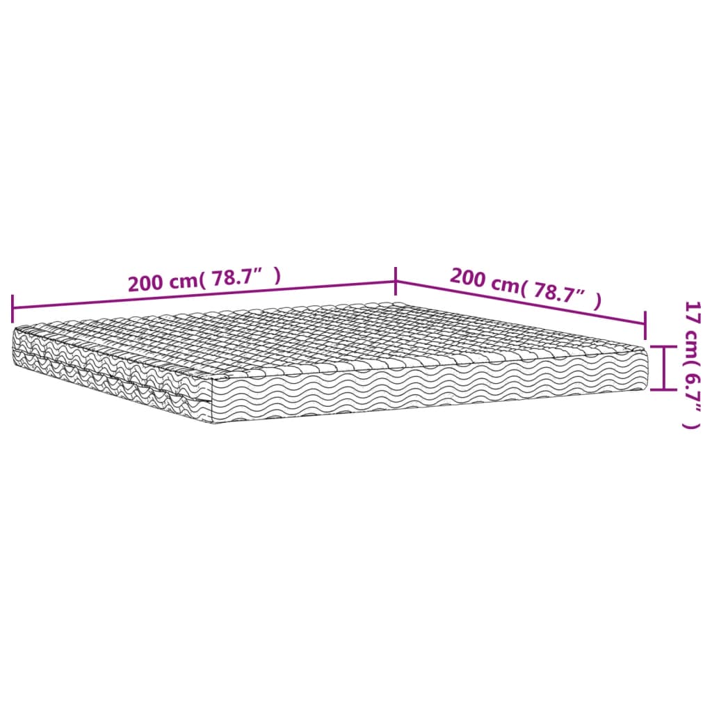 Matelas en mousse blanc 200x200 cm dureté H2 H3