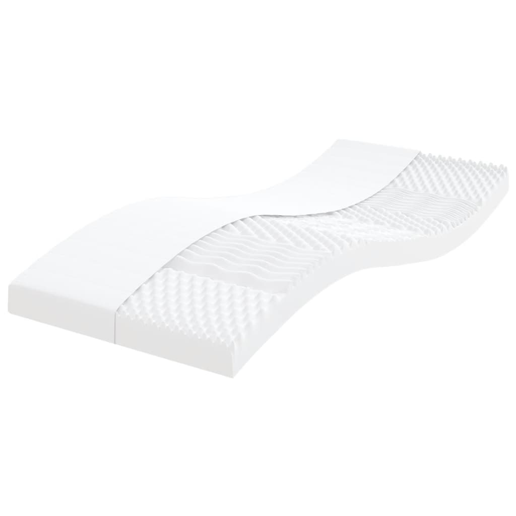 Matelas en mousse blanc 90x190 cm 7 zones dureté 20 ILD