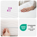 White foam mattress 90x190 cm 7 zones hardness 20 ILD